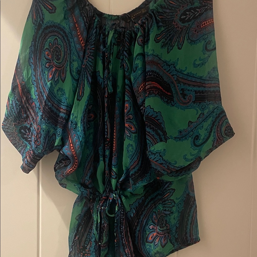 Flowy silk paisley top — Zara